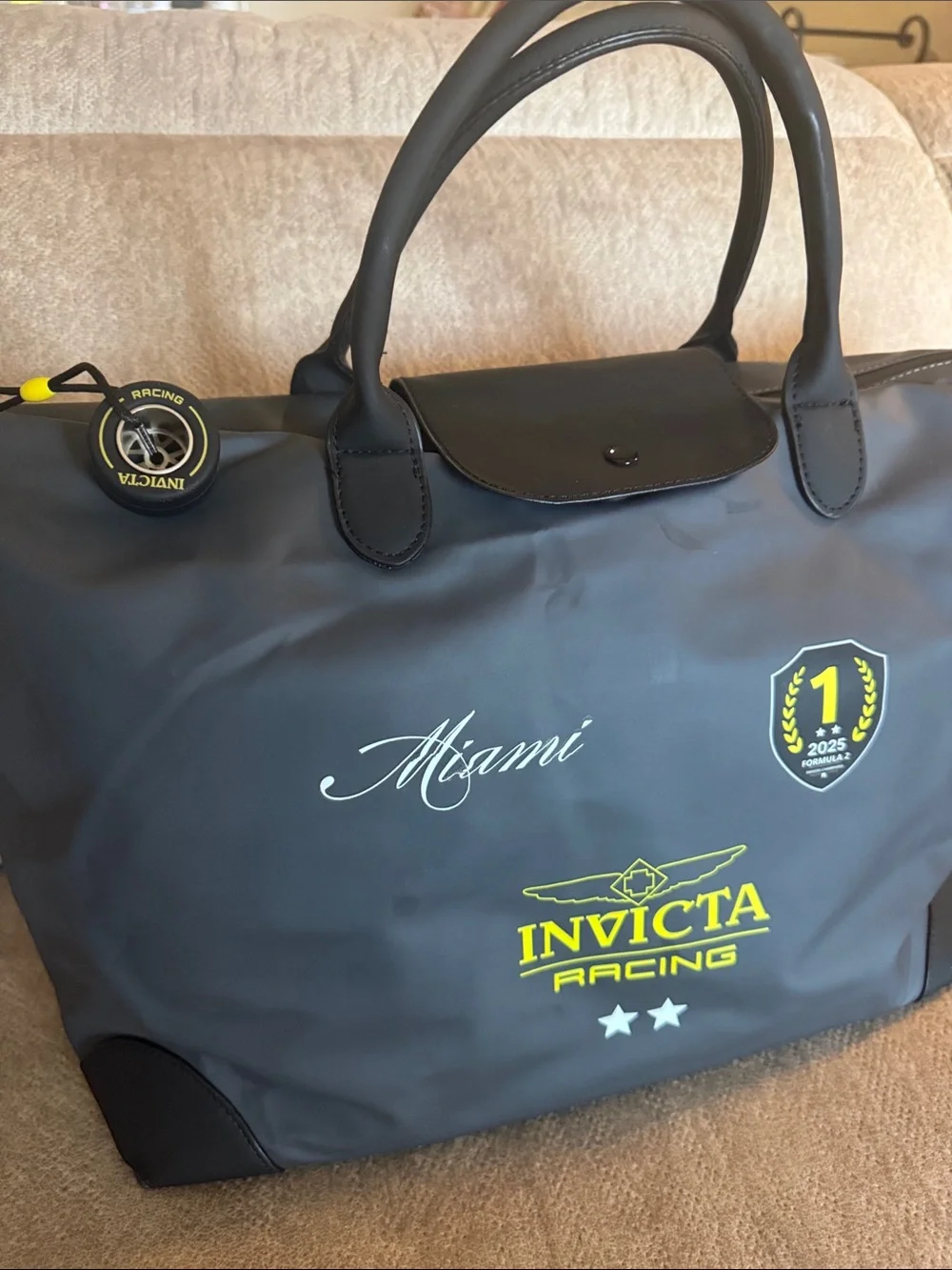 Invicta Racing Black and Yellow Duffel Tote includes Invicta hat!